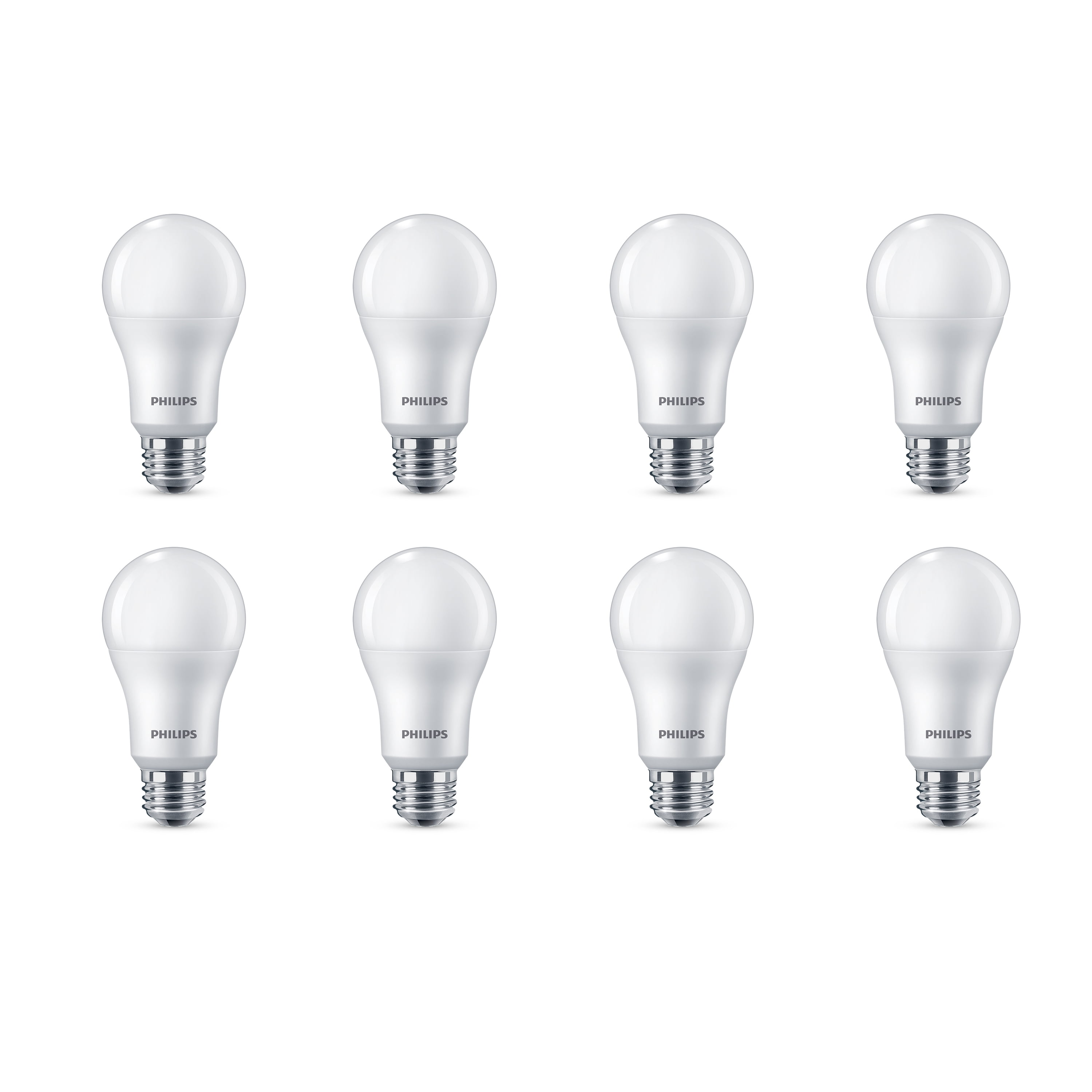 Philips LED 100-Watt Equivalent A19 General Purpose Household Light Bulb, Frosted Soft White, Non-Dimmable, E26 Medium Base (8-Pack)