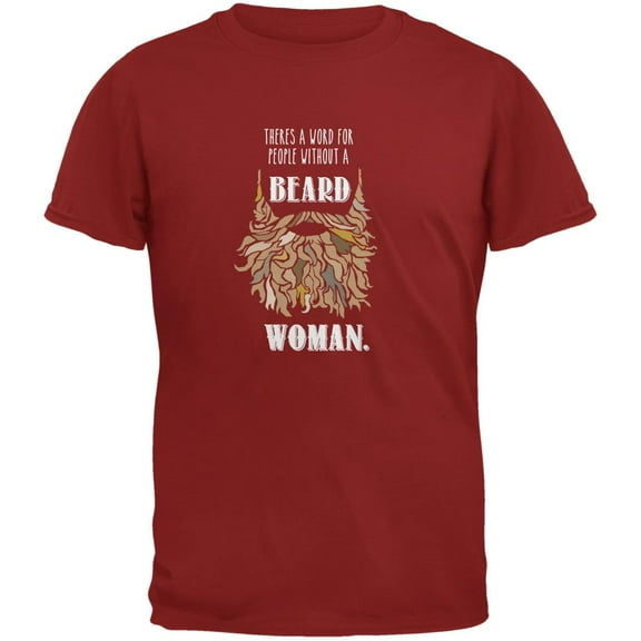 Beard Woman Shirt Cardinal Red Adult T-Shirt - Small