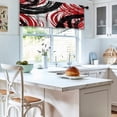 thumbnail image 6 of Red Black Grey Kitchen Curtains Set 3 Piece for Windows Curtains Valance and Tier Set 36 Inch Modern Rod Pocket Short Tier Curtain for Bathroom Abstract Cafe Curtains for Living Room Windows, 6 of 6
