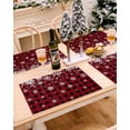 thumbnail image 3 of Christmas Placemats Set of 4, Snowflake Place Mats Winter Snow Red Black Buffalo Plaid Placemat Table Decoration for Kitchen Table Dinner Xmas Holiday Party Home Decor Indoor Outdoor 13x19 Inch, 3 of 9