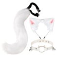 thumbnail image 1 of Gargantilla de Cuero con Cola de Oreja de Gato de 3 Piezas, Kits de Disfraz de blanco Zulema Traje de juego de cosplay, 1 of 7