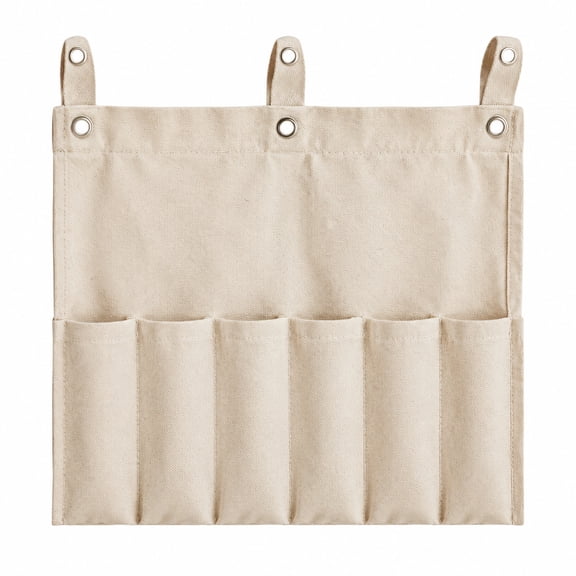 Wall Hanging Organizer with 5 Pockets, Fabric Caddy for RV Camper, Kitchen Pantry, Closet, Beige