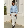 thumbnail image 4 of sogami Men's Long Sleeve Button Shirt Classic Plaid Shirt Regular Fit, 4 of 8