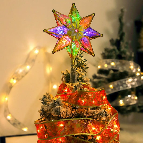 onlyliua Ofertas Especiales Luces Led Decorativas Navideñas En Estrella Octogonal, Luces para Copas de Árboles de Navidad, Luces Blancas Cálidas, Luces Coloridas, Decoración de Ambientes Festivos