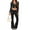 Black, variant on Women’s Two Piece Outfits Set Long Sleeve Zip Up Cropped Hoodie and Bootcut Pants Set Loungewear
