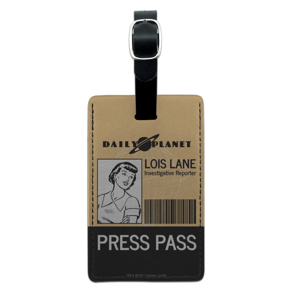 Superman Lois Lane Press Pass Rectangle Leather Luggage Card Suitcase