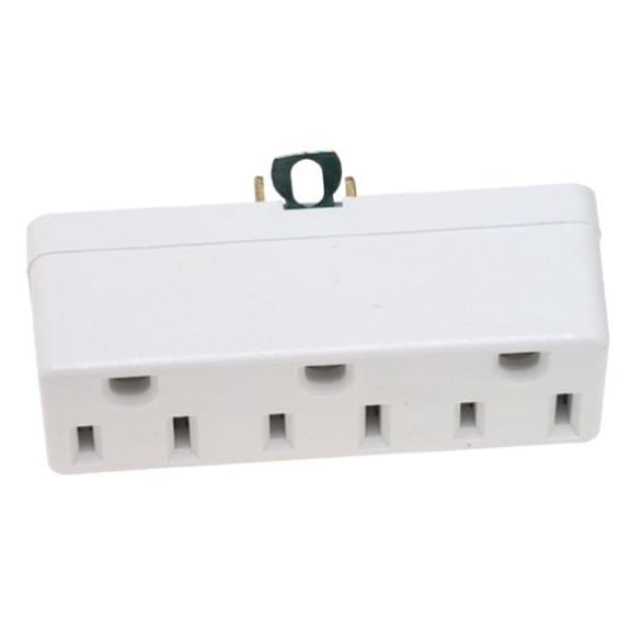 Leviton 698-W Not Available 698-W-15 Amp, 125 Volt, Grounding Triple Outlet Adapter, White, 1 Pack