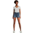 thumbnail image 2 of No Boundaries Double Button Denim Shorts, 3.5" Inseam, Women's and Women's Plus, 2 of 5