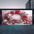 thumbnail image 5 of teapwant Christmas Wreath Pattern Garage Banner, 5 of 5