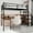 Black, variant on Twin Loft Bed with L-Shaped Desk & Storage Stairs, Heavy-Duty Iron Frame, Continuous Railing, Space-Saving Design for Small Rooms, Home Office, No Box Spring Needed, Black