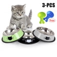 thumbnail image 1 of Byepica Tazón para Mascotas de 3 Uds., Tazón para Perros con Base Antideslizante de Acero Inoxidable y 2 Cucharadas de Comida, 1 of 10