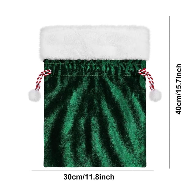 Christmas Gift Bags Christmas Green Velvet Gift Bag Santa Claus Gift Backpack Gift Packaging Bag Drawstring Drawstring Bags for Packaging