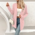 thumbnail image 5 of Sahpxhe Women's Cardigans Mid Length Open Front Long Sleeve Loose Fit Casual Outerwear with Pockets Classic Soft Cardigan Tops Pink L, 5 of 6