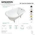 thumbnail image 4 of Aqua Eden VCTND543019W6 54" Cast Iron Classic Flat-Rim Roll Top Clawfoot Tub (No Faucet Drillings), White/Polished Nickel, 4 of 5