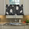 thumbnail image 5 of Coolnut Daisy Kitchen Curtains 2 Panels, UV Protected Tier Curtains Half Window Curtains Kitchen Tiers for Guest Room Bathroom Sink Laundry Room Basement,36 x 27 Inch, 5 of 6