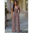 thumbnail image 1 of Ropa informal de verano de talle alto y color liso para mujer, pantalones ajustados sexis sin mangas con escote en V estilo europeo y americano, 1 of 6