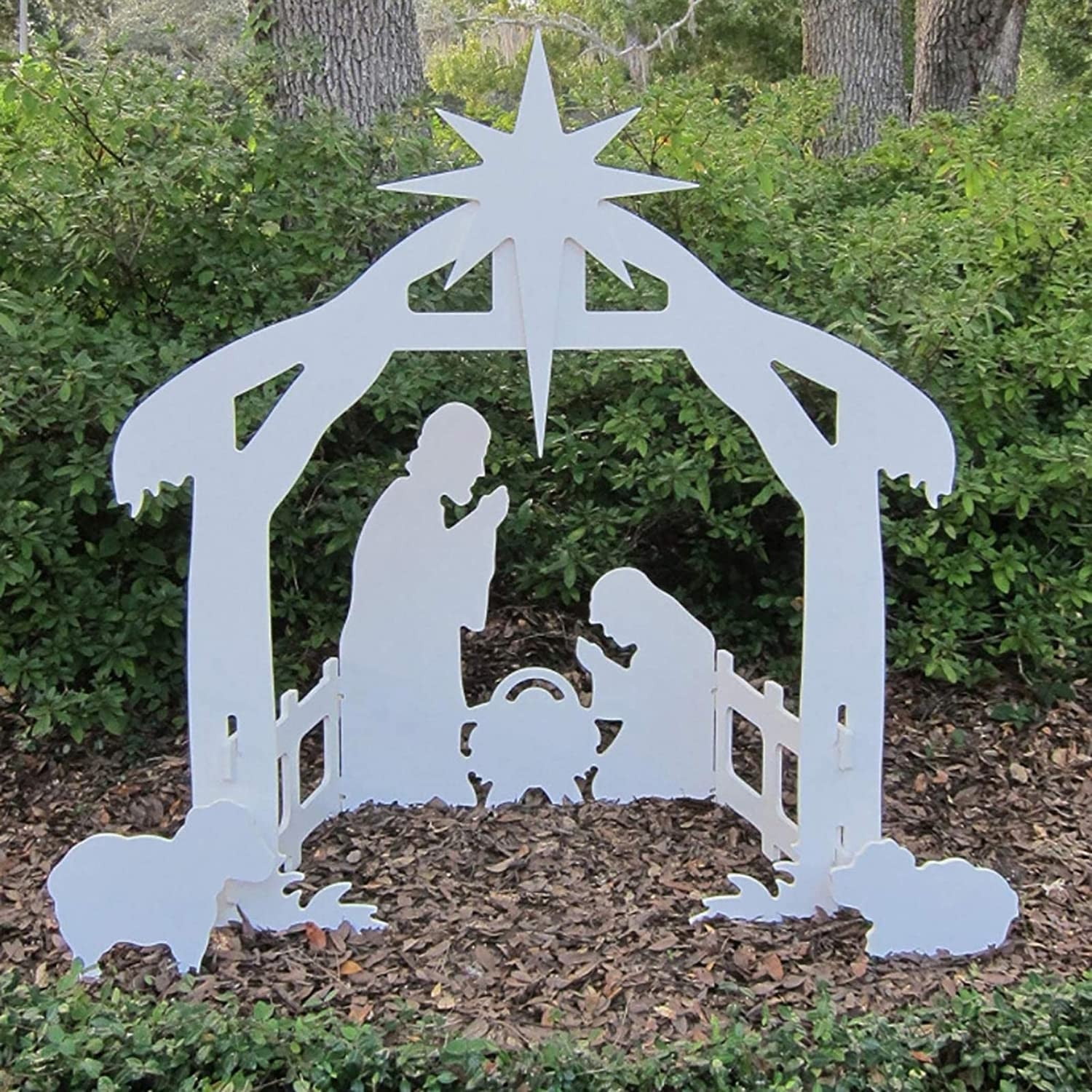 Dezsed Holy Night Outdoor Christmas Nativity Set Decorative Sign Of