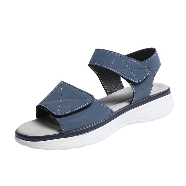 Sandalias Planas de las Mujeres de Moda Redonda Del Dedo Del Pie Abierto Suela Suave Correa Elástica Sandalias, Transpirables Pisos de Verano
