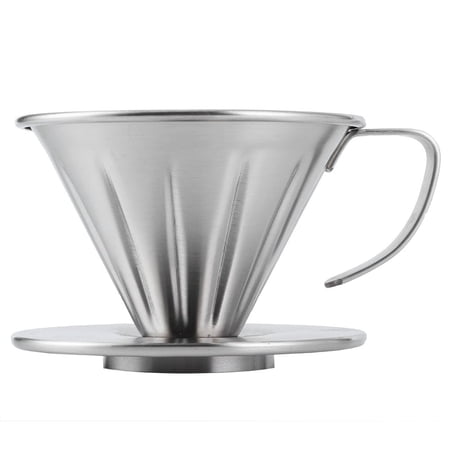 NFTIGB Stainless Steel Pour Over Coffee Dripper Cone Filter Cup Stand For Coffee Machine Accessories Home Office Use Easy To Clean And Reusable Small Size 4.0 inches / 10.2 cm