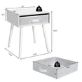 thumbnail image 3 of Giantex End Table, Accent Bedside Table W/ 1 Removable Fabric Drawer, ultipurpose for Living Room, Bedroom, Sofa Side Small Space Nightstand, White, 3 of 6