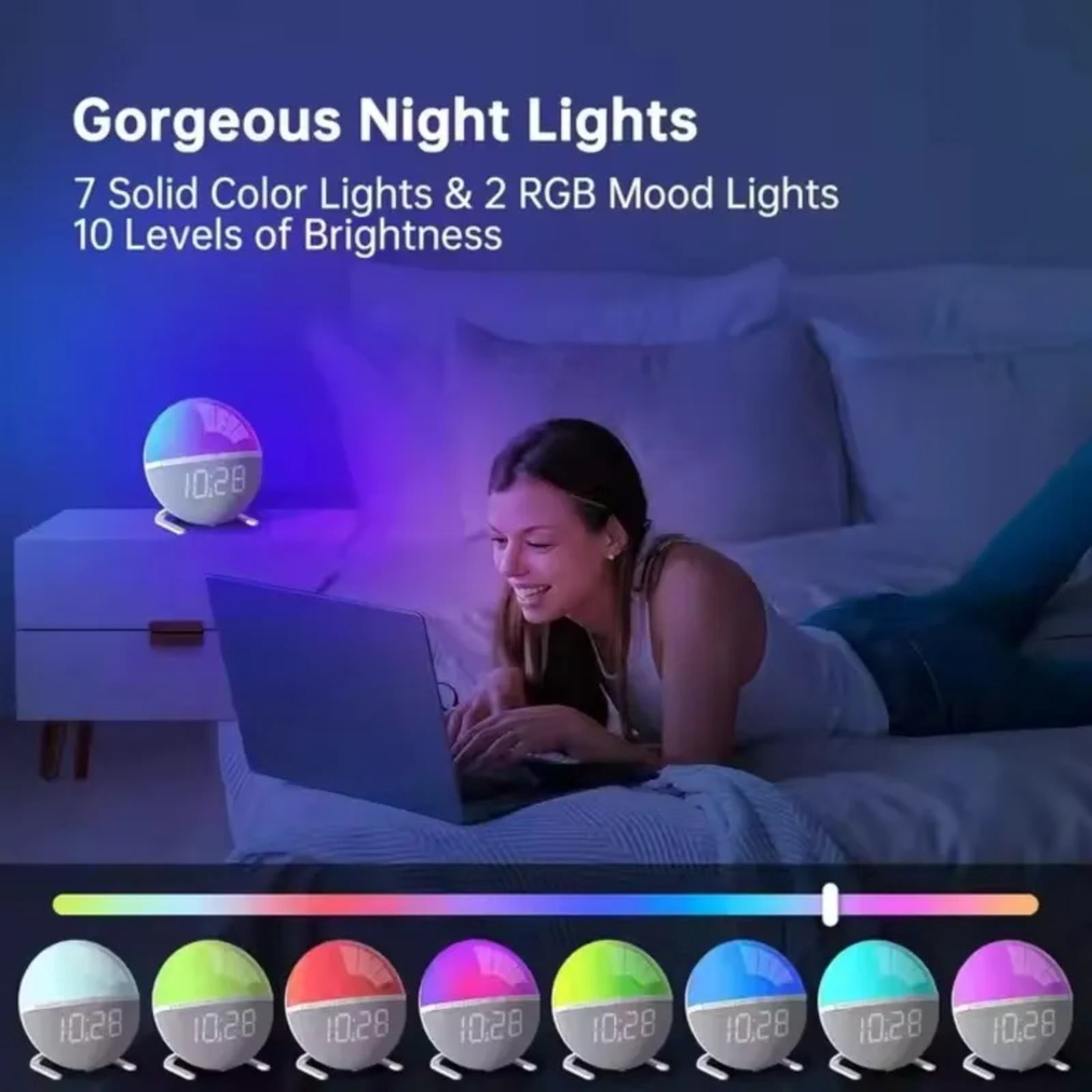 Digital alarm clock, LED alarm clock, with large LED display screen and adjustable brightness, suitable for bedrooms, offices and living rooms