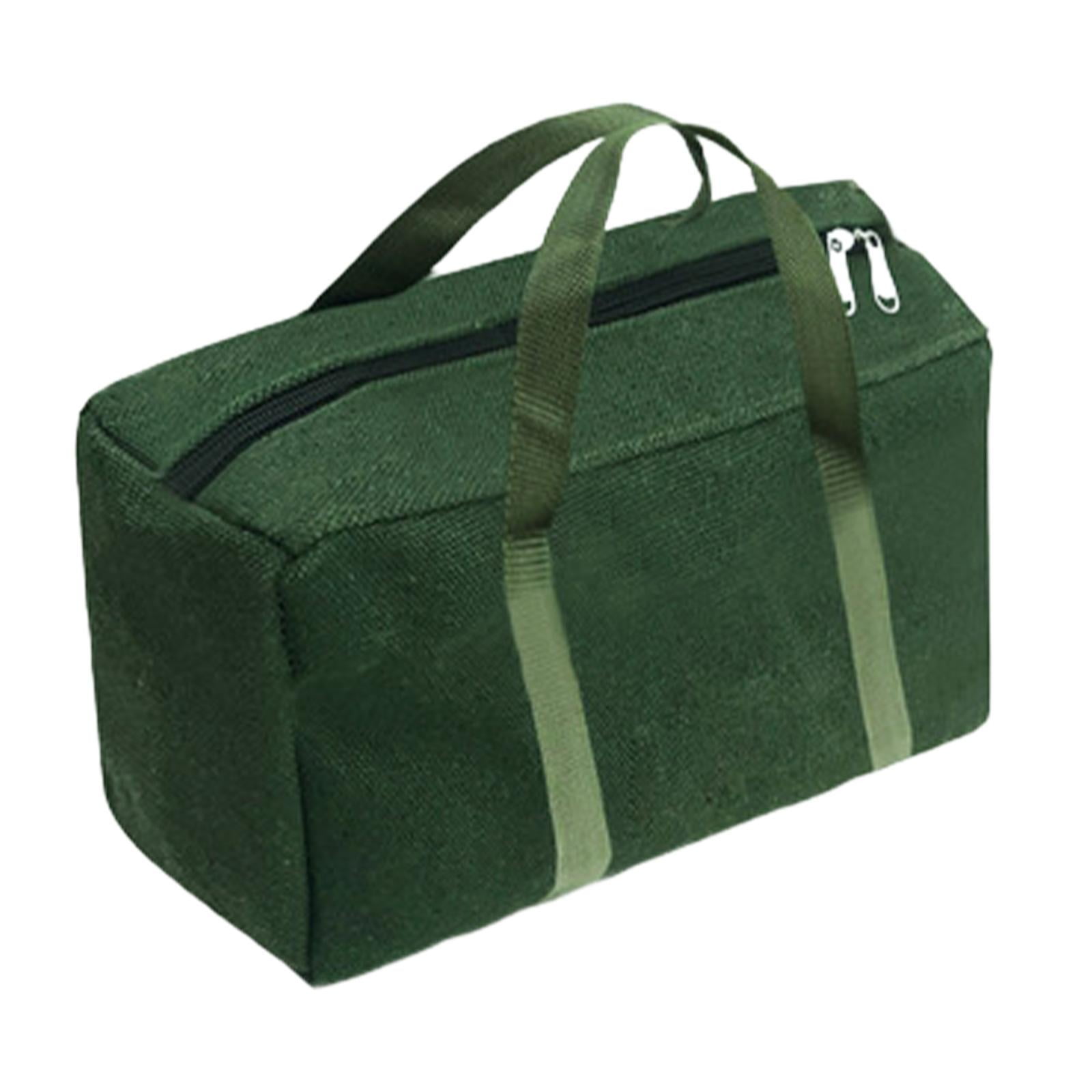 simhoa Canvas Tool Storage Bag Zipper Handbag Multipurpose Waterproof Wide Mouth Opening for Plumber Technicians Professional Green 50x30x25cm