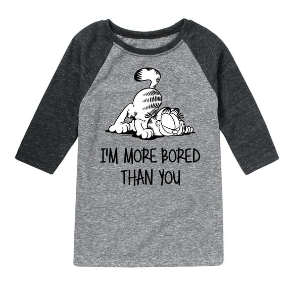 Garfield - More Bored Than You - Toddler And Youth Raglan Graphic T-Shirt