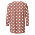 thumbnail image 4 of YanHoo Women's Polka Dot 3/4 Sleeve Blouse Tops Ladies 2026 Plus Size Summer Casual Crewneck 3/4 Sleeve Shirts, 4 of 6