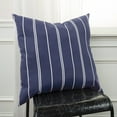 thumbnail image 3 of HomeRoots 403551 22 x 22 x 6.25 in. Pin Striped Indoor Outdoor Throw Pillow, Navy Blue, 3 of 3