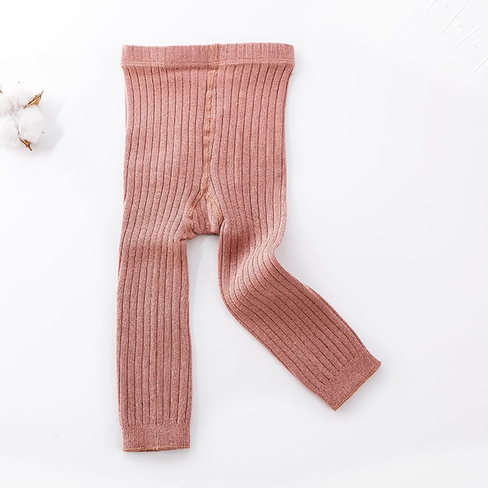 Actoyo Girls Toddler Baby Basic Ribbed Knit Leggings Footless
