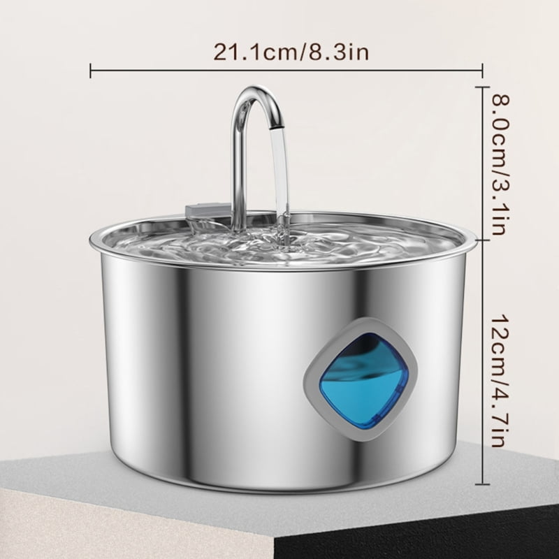 MultiStage Filtration Pet Water Fountain 3.2L Stainless Steel Automatic USB Water Dispenser For Dog Cats Low Noise Pumps