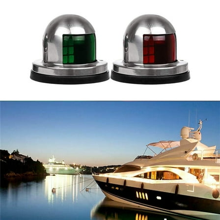 EPOTOOR One Pair Red Green Led 12V for Marine Boat Yacht Pontoon Stainless Steel LED Bow Navigation Lights