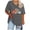 Gray, variant on WREESH Plus Size Women Thanksgiving Shirt Pumpkin Graphic Graphic Tees Casual Short Sleeve V Neck T Shirts Fall Tops Gray