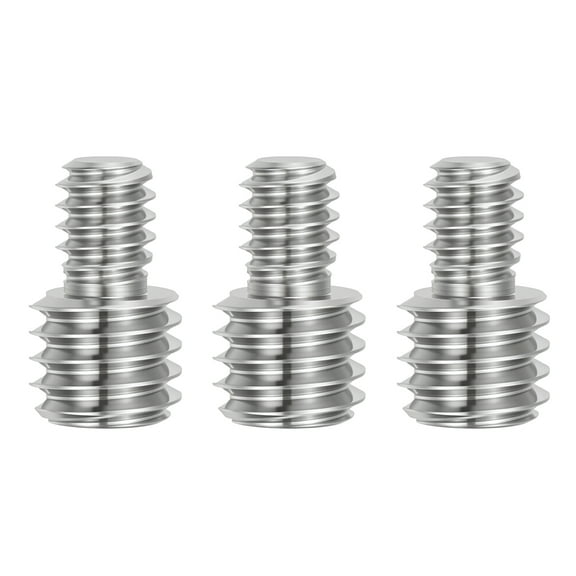 1/4"-20 to 3/8"-16UNC Double End Threaded Stud Screw Bolt, 3 Pack 303 Stainless Steel Rod Bolts Thread Reducer Adapter for Camera Furniture Hardware, 16mm Long