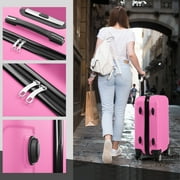 Zimtown 3 Piece Nested Spinner Suitcase Luggage Set With TSA Lock Pink