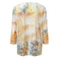 thumbnail image 4 of Women’s Halloween Tie Dye T-Shirt Cute Ghost Pumpkin Print Casual Crewneck 3/4 Sleeve Fall Holiday Top Comfortable Tee, 4 of 5