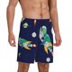 thumbnail image 2 of Balery Astronaut Dinosaur and Space Pantalones cortos de pijama de punto de algodón para hombre con cinturilla y bolsillos-Large, 2 of 6