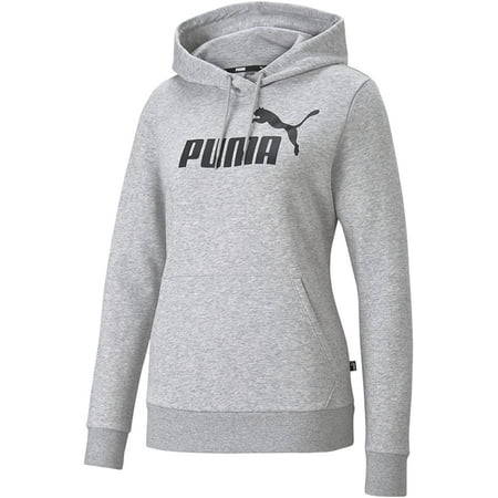 PUMA Womens Essentials Fleece Hoodie Medium Light Gray Heather