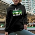 thumbnail image 2 of Weapon of Choice with a Ball, Golf Player, Golfing or Golfer Themed Merch Gift, Black Hooded Sweatshirt or Hoodie, Small, 2 of 5
