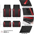 thumbnail image 6 of CAR GRAND Heavy Duty Rubber Car Floor Mats, Deep Dish Car Mats All Weather, Universal Trim-to Fit Automotive Floor Mats for Car SUV Truck Van, Durable Floor Liners waterproof anti-slip Black Red, 6 of 9