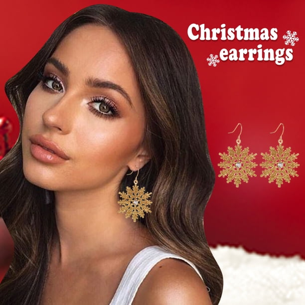 Pendientes para mujer, regalos para mujer, pendientes de moda para mujer, pendientes navideños, lindas joyas festivas, pendientes para envolver las orejas para mujer.