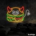 thumbnail image 4 of Craftnamesign Burger Evil Neon Sign, Burger Shop Decor, Fast Food LED Sign, 4 of 4