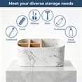 thumbnail image 3 of AOLIGO 5 Slot Toothbrush Holder for Bathroom, Electric Toothbrush Organizer with Removable Compartment, Marble White, 3 of 7
