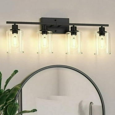 Pynsseu 4-Light LED Vanity Light with Clear Glass Shades