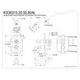 thumbnail image 2 of Kingston Brass KS36380AL Tub and Shower Faucet, Brushed Nickel, 2 of 2