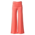 thumbnail image 6 of YUEHUA Fold Over Yoga Pants, On-Trend Solid Wide Leg Loose Fit Lounge Pants with Ruched Waist Y2k 2026 Coral Foldover Yoga Pant Stretchy Loose Gym Lounge Leggings, 6 of 8