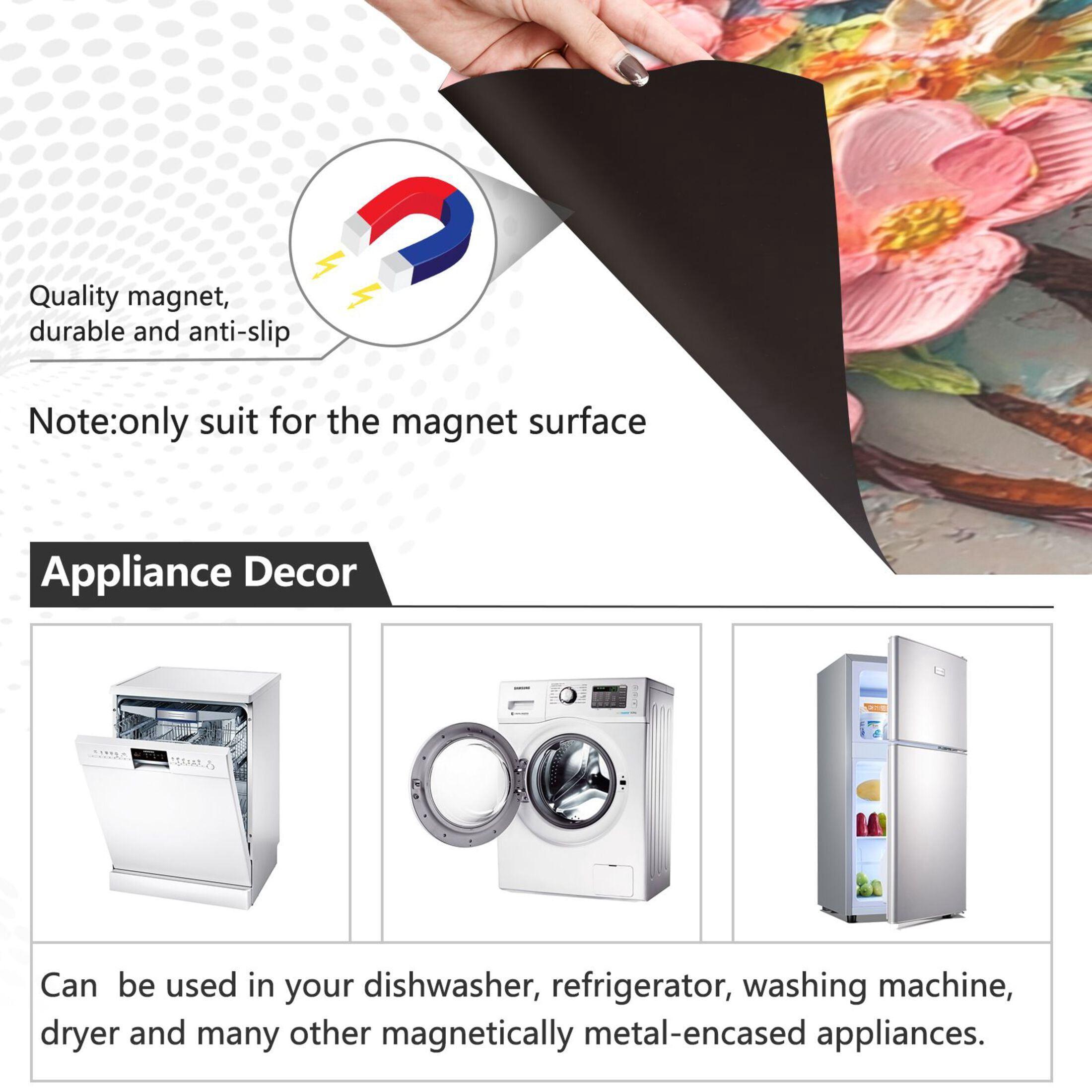 Dishwasher Magnetic Sticker 23x26 Inch Refrigerator Magnetic Sticker Washing Machine Magnetic Sticker Kitchen Panel Magnetic Sticker Home Decor Picturesque Spring Sea