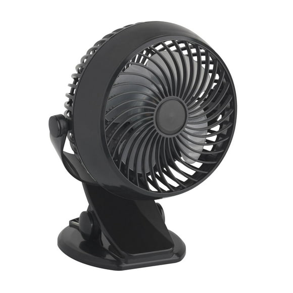 Mainstays Rechargeable Clip Fan in Black, Adjustable air out angle