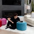 thumbnail image 3 of Gouchee Belgique Velvet Round Pouf / Ottoman, 3 of 3