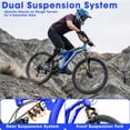 thumbnail image 2 of Aezusy 26" Mountain Bike 21 Speed Steel Frame City Bicycle with Full Suspension for Men Women, Blue, 2 of 8